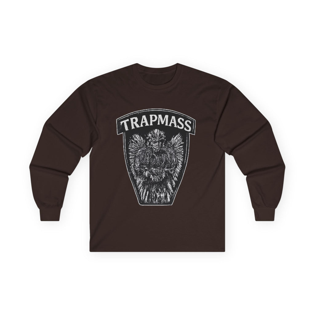 Trapmass Knife The Victory Long Sleeve Tee — Gothic Crest Graphic Shirt