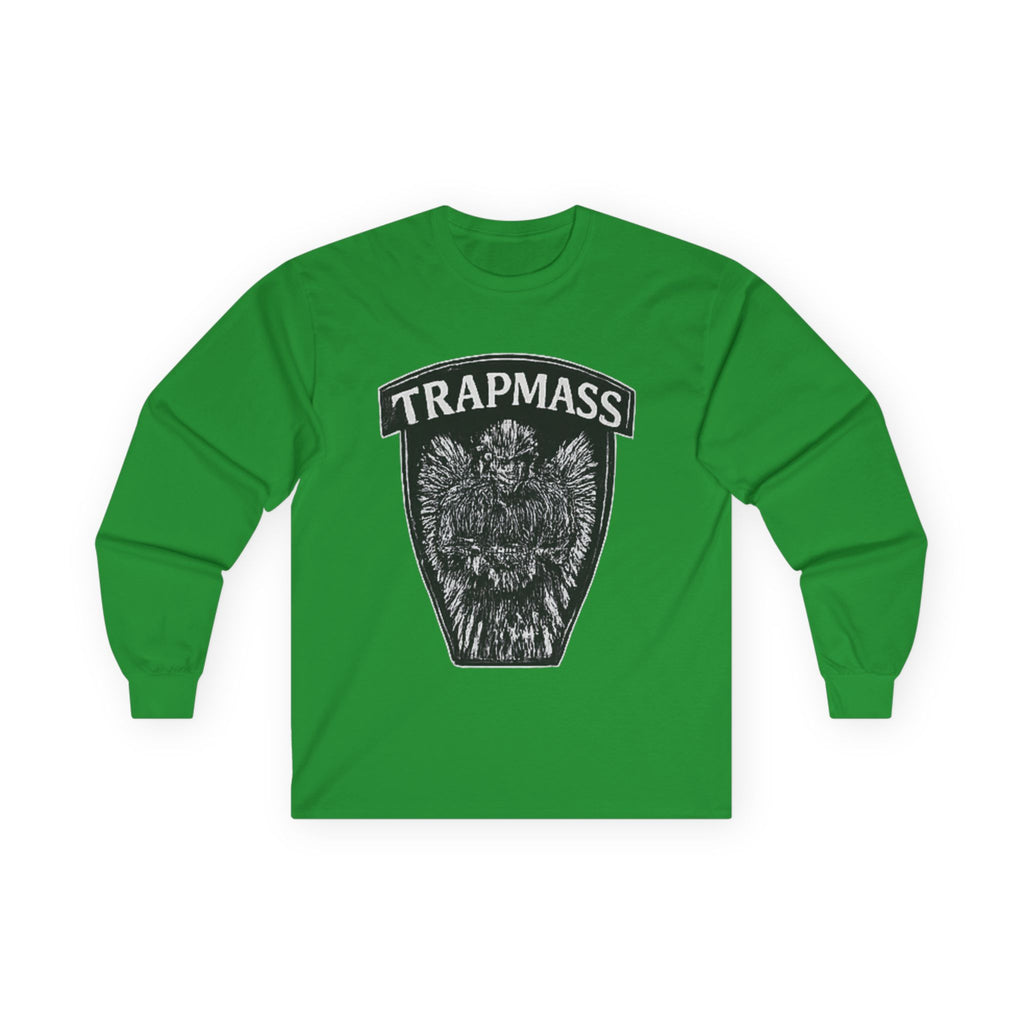 Trapmass Knife The Victory Long Sleeve Tee — Gothic Crest Graphic Shirt