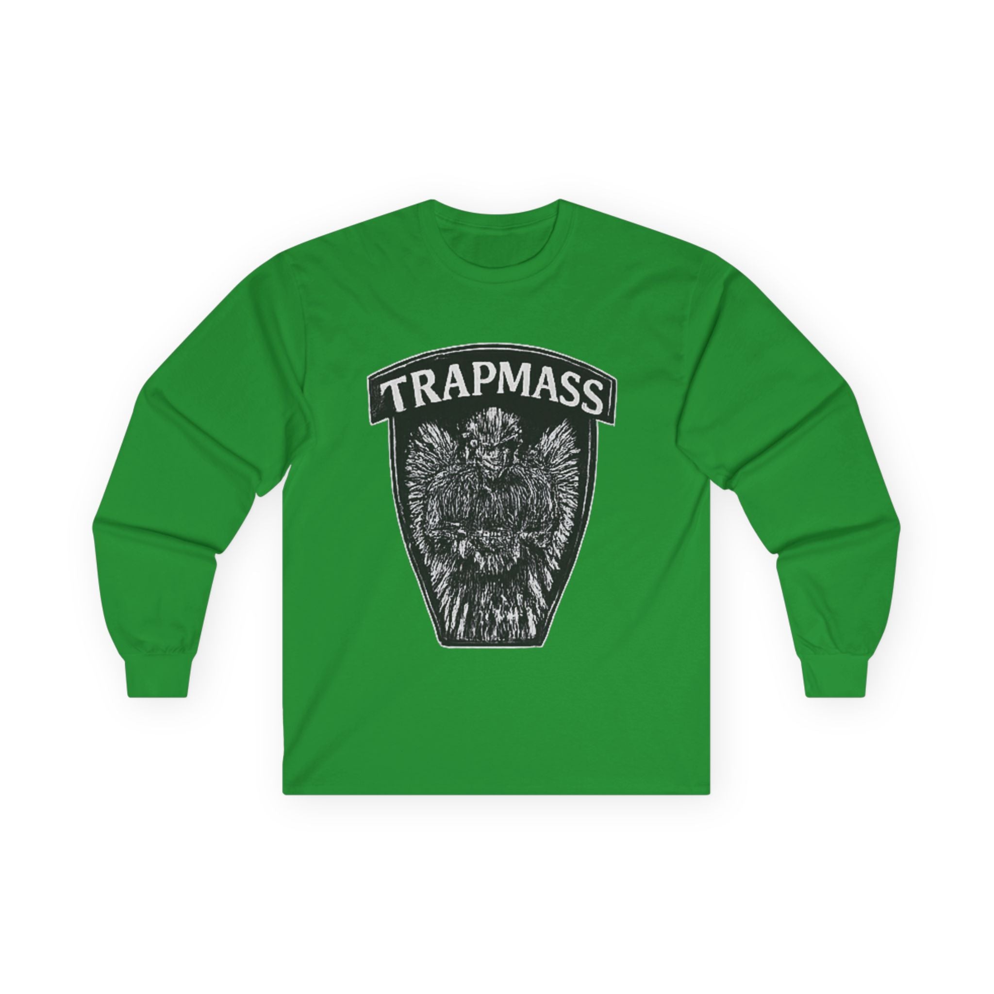 Trapmass Knife The Victory Long Sleeve Tee — Gothic Crest Graphic Shirt