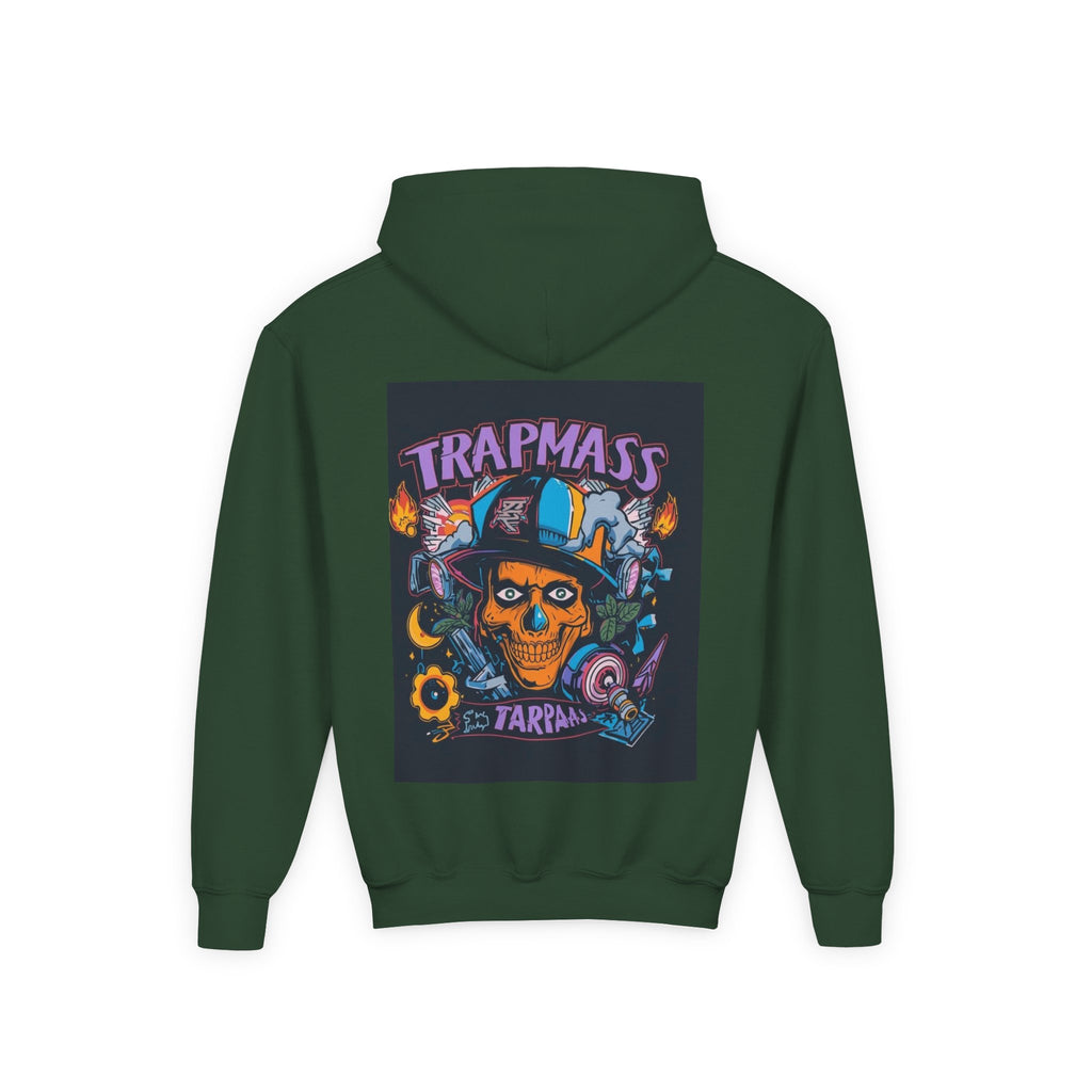 Trapmass Skull Graphic Hoodie — Youth Streetwear Rap-Inspired Pullover