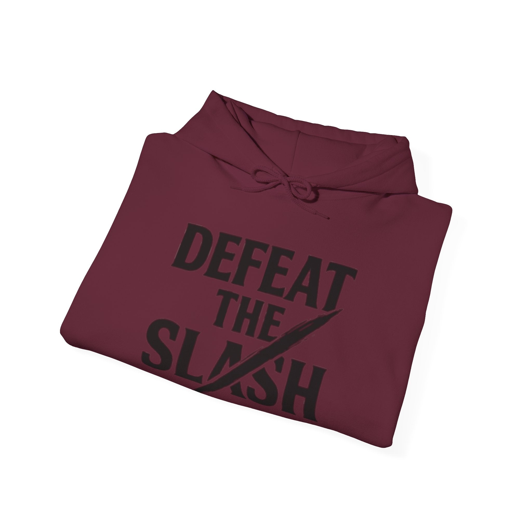 Defeat the Slash Hoodie – Graphic Streetwear Pullover (TrapMass Logo)