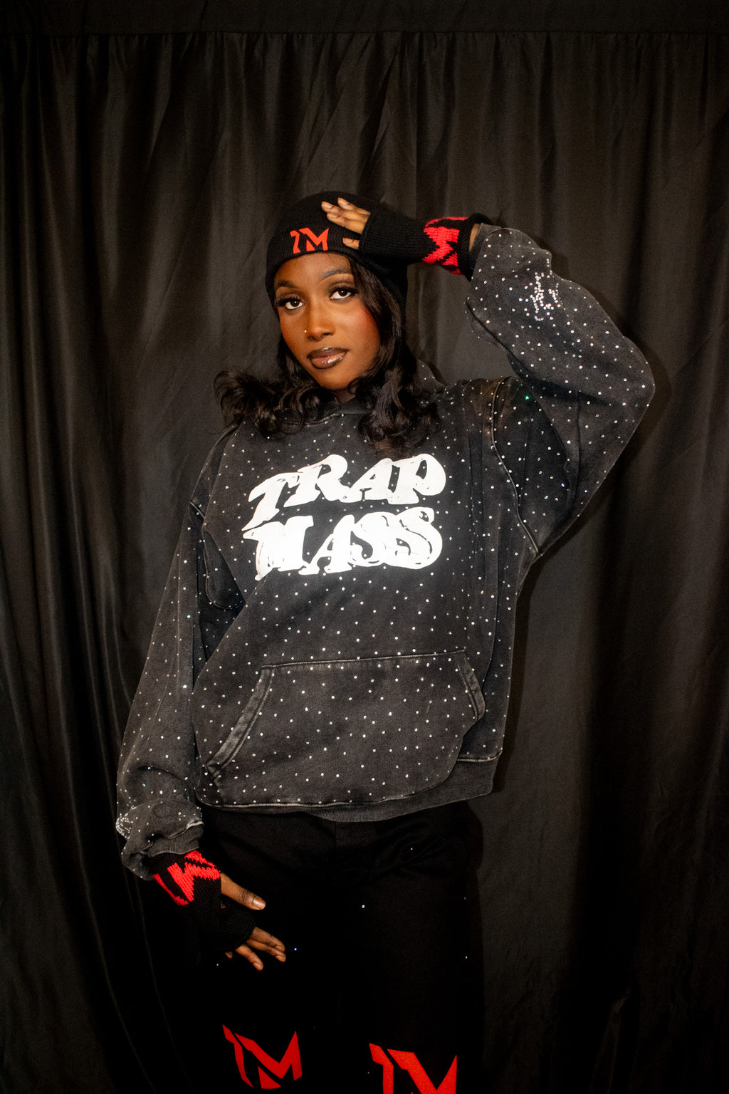 TrapMass Rhinestone Signature Hoodie